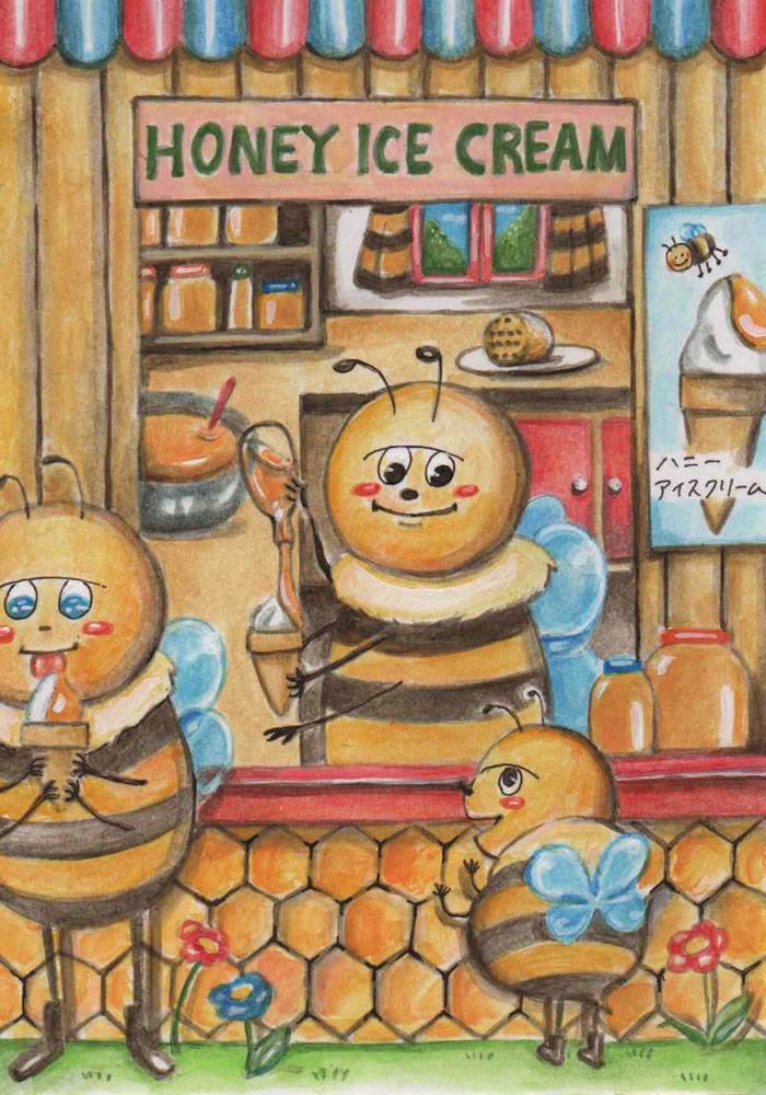 ミツバチのハニーアイスクリーム屋さん
